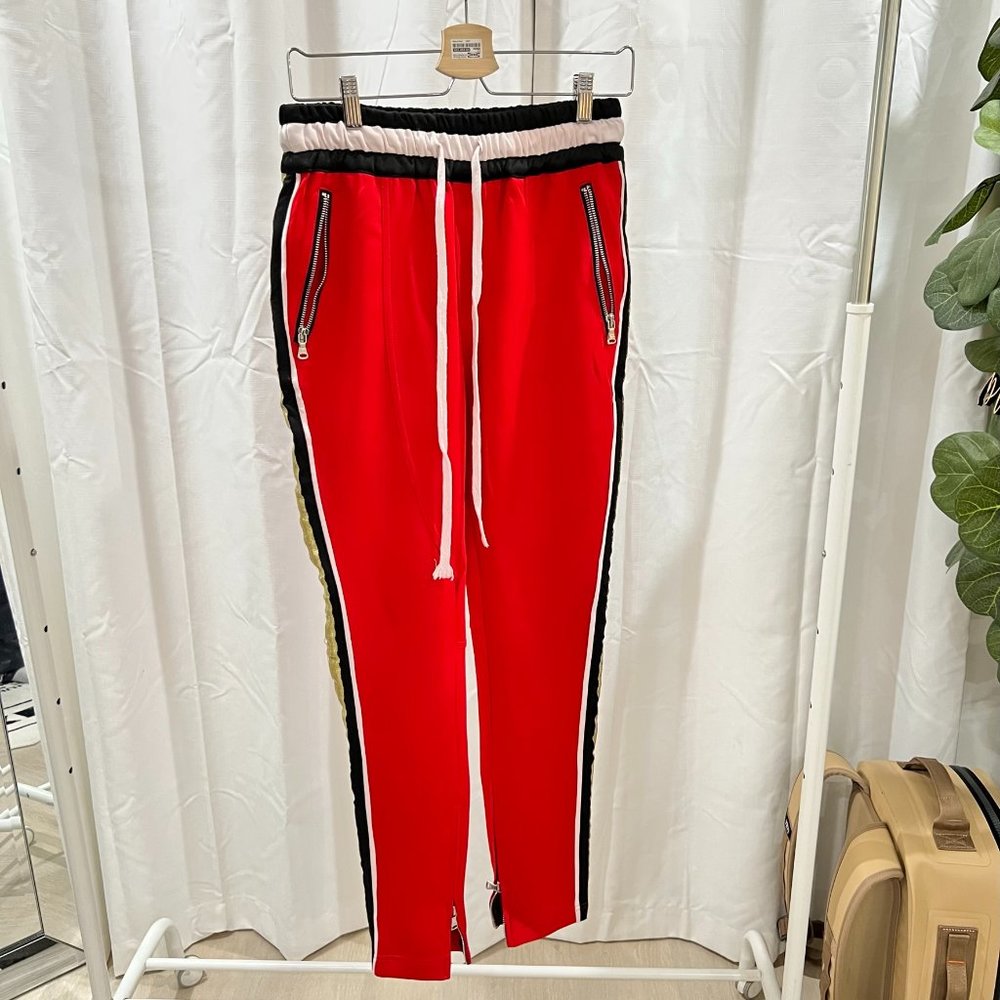 Lifted Anchor Los Angeles Red Nylon Drawstring Gold Black Stripes Amiri Pants
